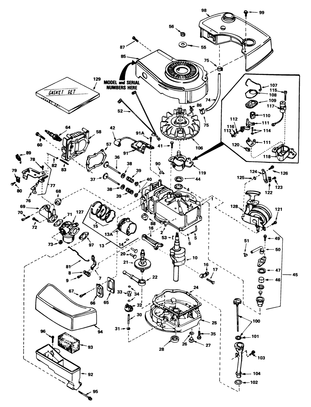 Engine Tecumseh Model No. Tnt 100-10072d Diagram and Parts List for 18005 1000001 - 1999999 Toro Lawn Mower