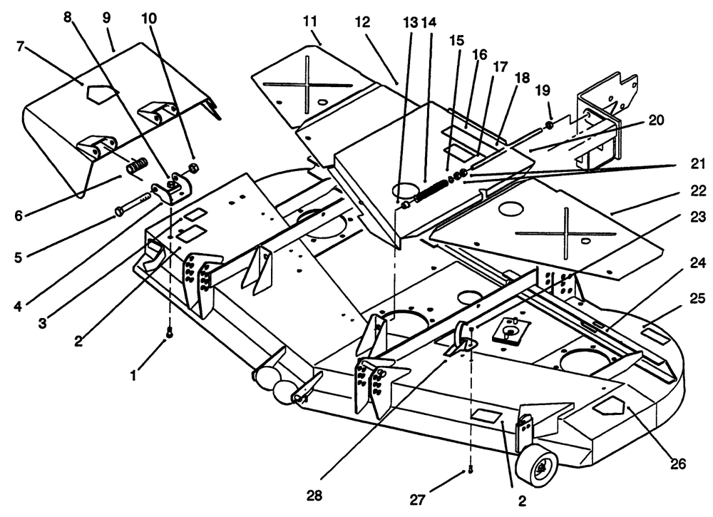 Grass Deflector, Belt Covers & Decals Diagram and Parts List for 30162 390001 - 399999 Toro Lawn Mower