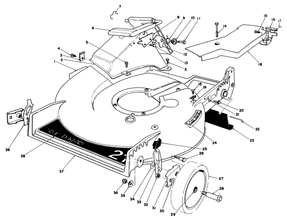 Housing Assembly Diagram and Parts List for 20684 6000001 - 6999999 Toro Lawn Mower