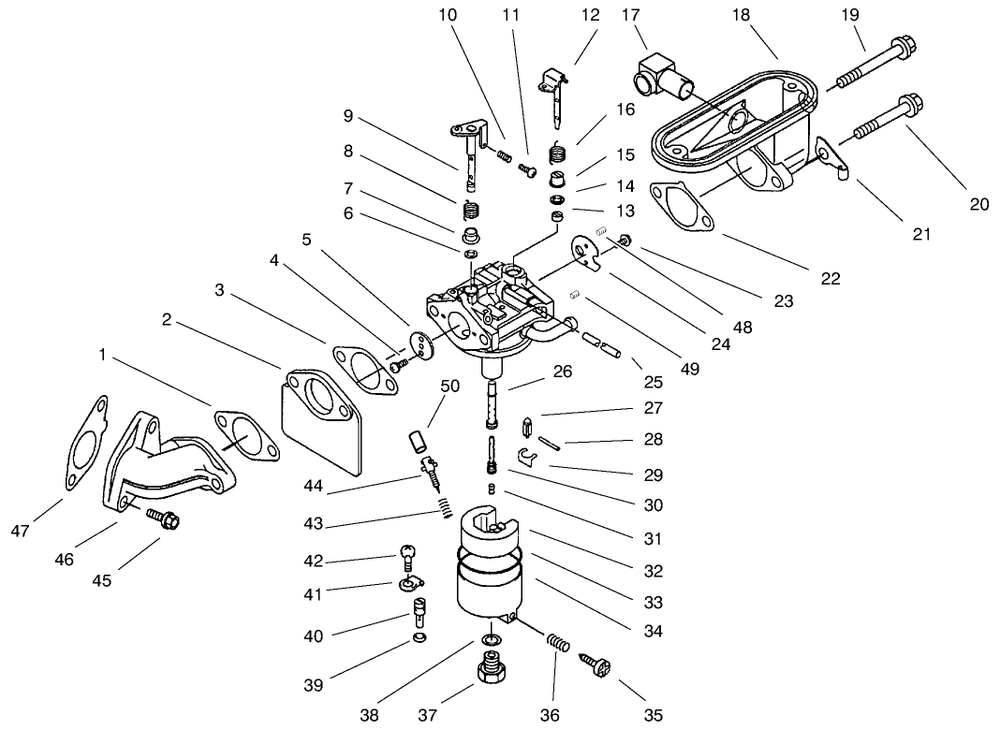 Carburetor Kawasaki Model Fb460v Type Ks08 Diagram and Parts List for 30167 990001 - 999999 Toro Lawn Tractor Accessories