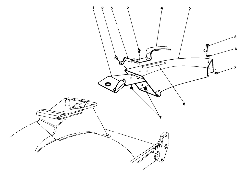 Side Discharge Chute Model No. 59108 (Optional) Diagram and Parts List for 20684 5000001 - 5999999 Toro Lawn Mower