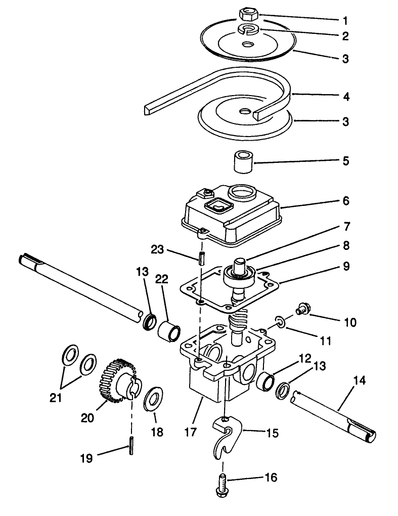 Gearbox Assembly No. 71-8250 (Model No. 20915 Only) Diagram and Parts List for 20910 0000001 - 0999999 Toro Lawn Mower
