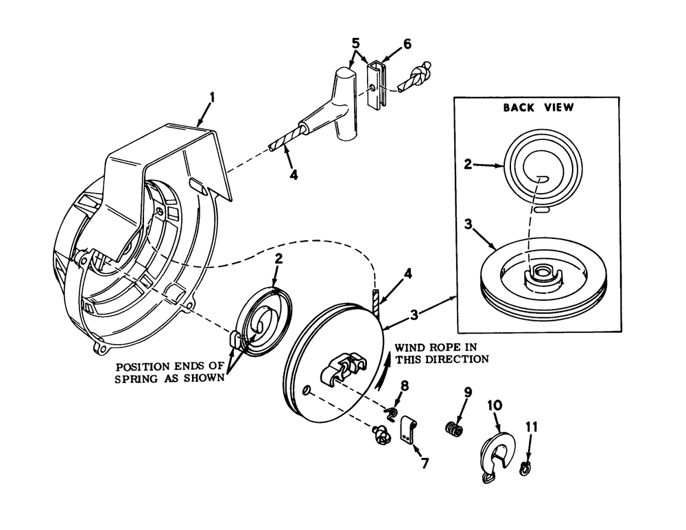 Shroud And Rewind Starter No. 590398b Diagram and Parts List for 31405 6000001 - 6999999 Toro Snow Blower