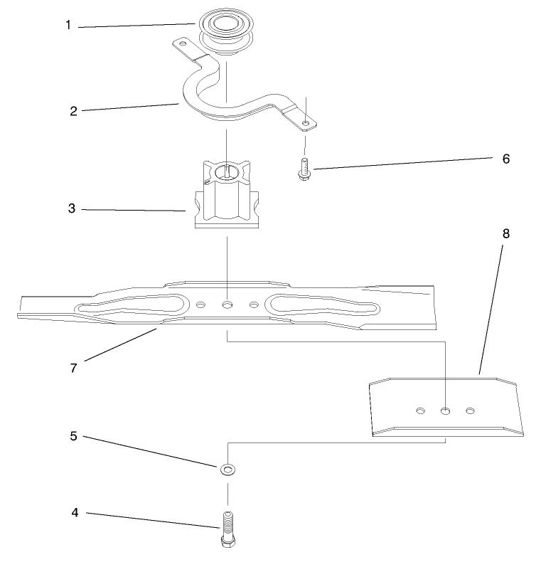 Blade Assembly Diagram and Parts List for 20823 8900001 - 8999999 Toro Lawn Mower