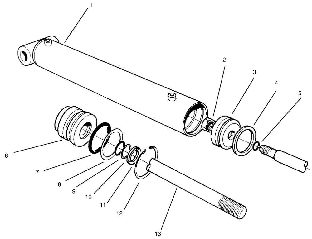 Hysraulic Lift Cylinder No. 54-0150 Diagram and Parts List for 30611 990001 - 999999 Toro Lawn Tractor