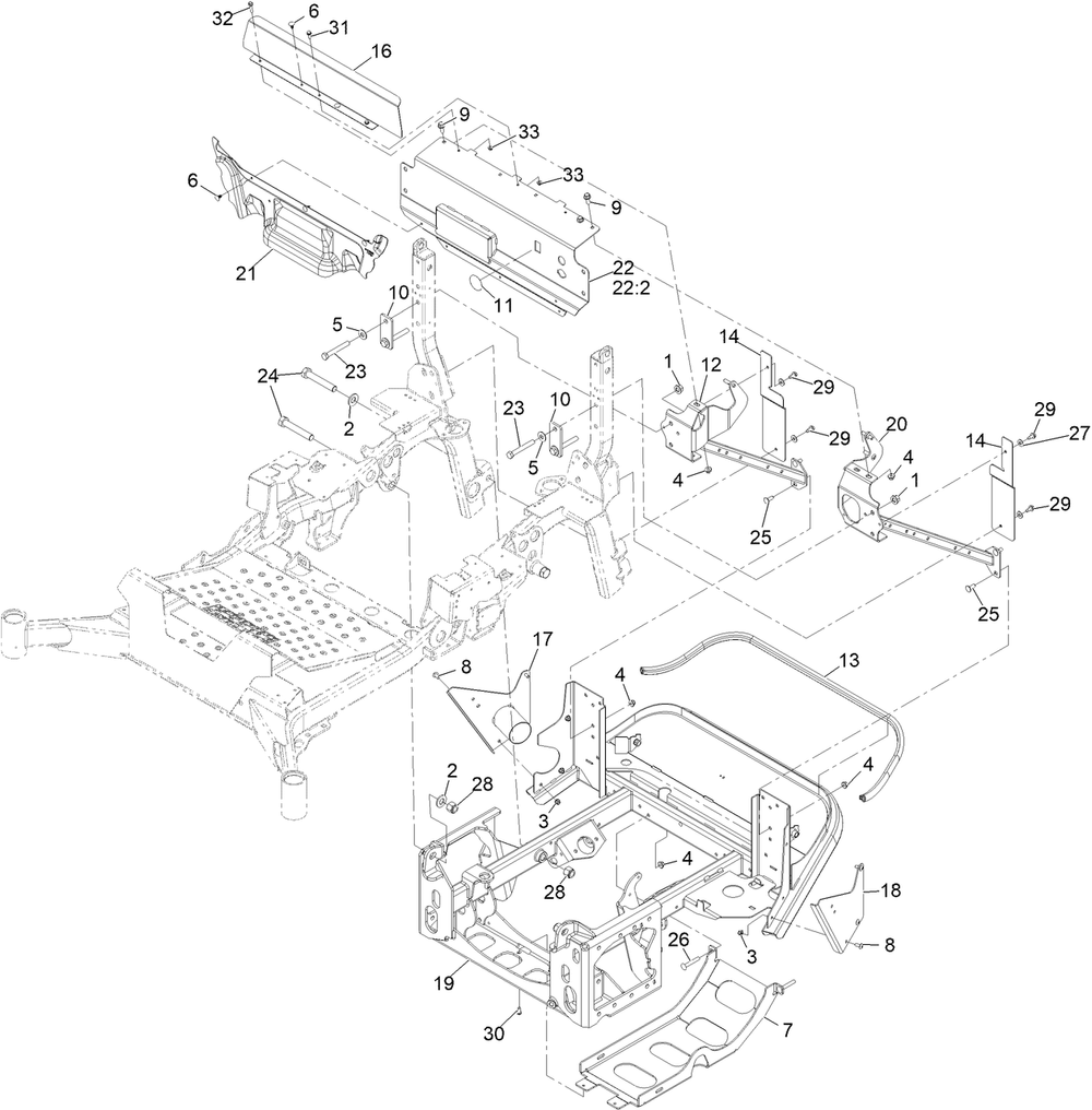 Power Frame Assembly Diagram and Parts List for 72144 413000000 - 999999999 Toro Lawn Tractor