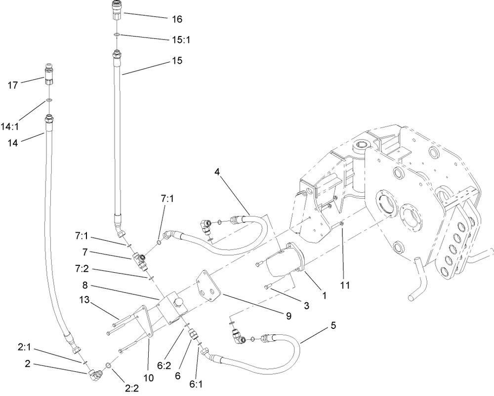 Hydraulic Assembly Diagram and Parts List for 22911 400000000 - 401999999 Toro Lawn Tractor Accessories