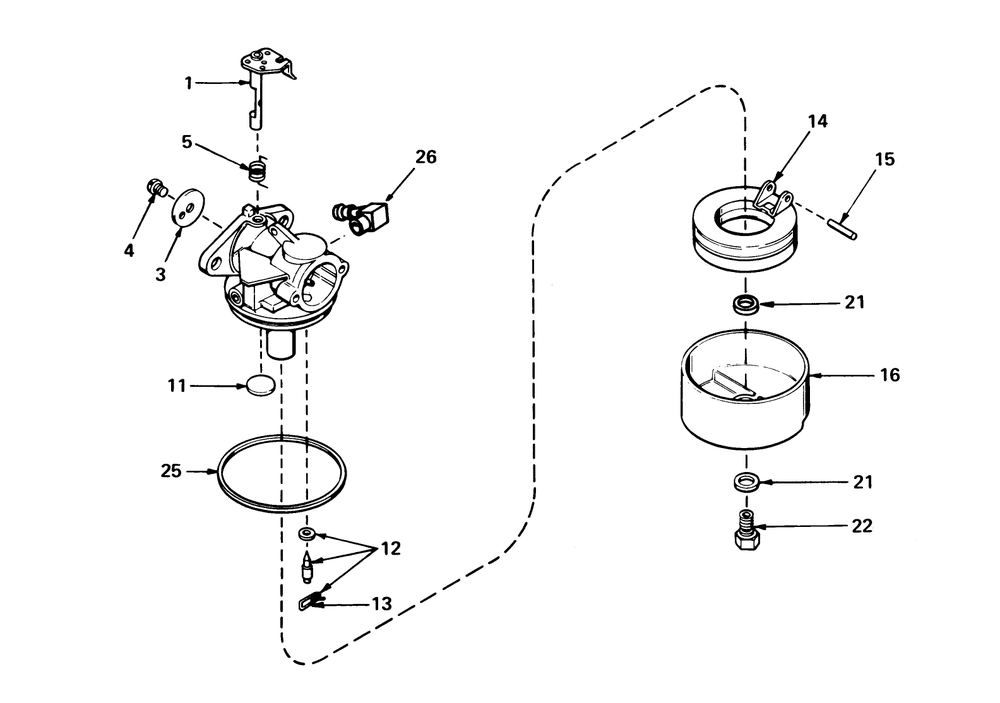 Carburetor No. 631831 Diagram and Parts List for 20740 8000001 - 8999999 Toro Lawn Mower