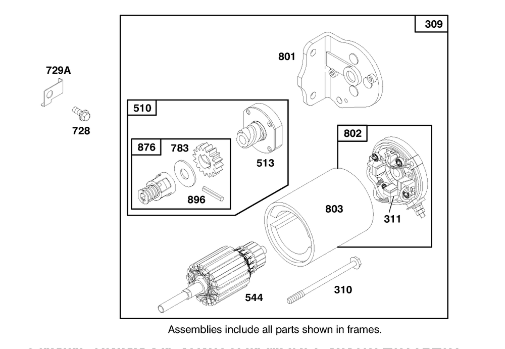 Engine Briggs & Stratton Model 282707-0119-01 Diagram and Parts List for 71188 7900001 - 7999999 Toro Lawn Tractor