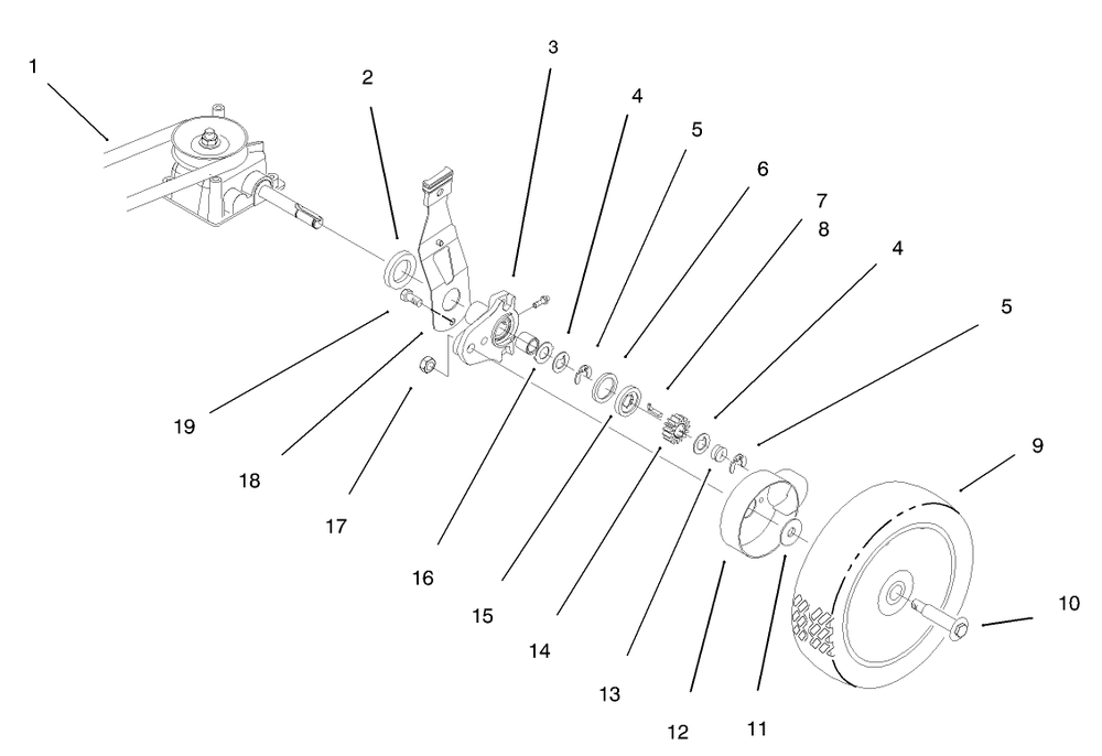 Rear Axle Assembly Diagram and Parts List for 20444 5900001 - 5999999 Toro Lawn Mower