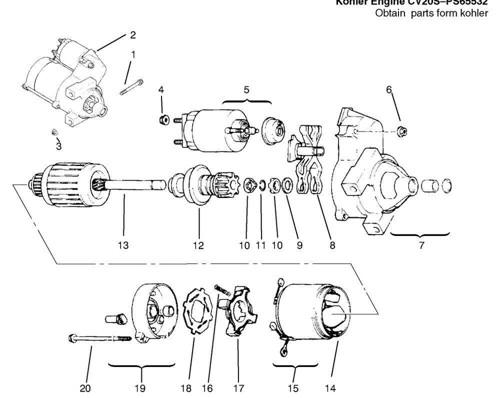 Starting System Diagram and Parts List for 72110 6900001 - 6999999 Toro Lawn Tractor