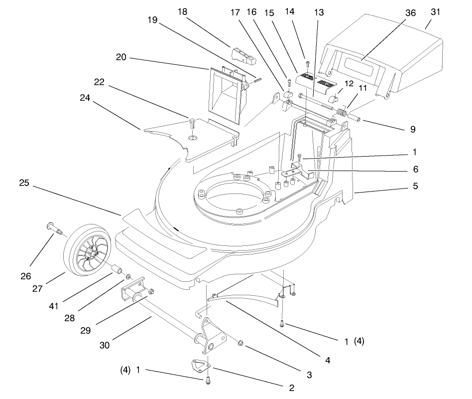 Housing Assembly Diagram and Parts List for 20914 7900001 - 7999999 Toro Lawn Mower