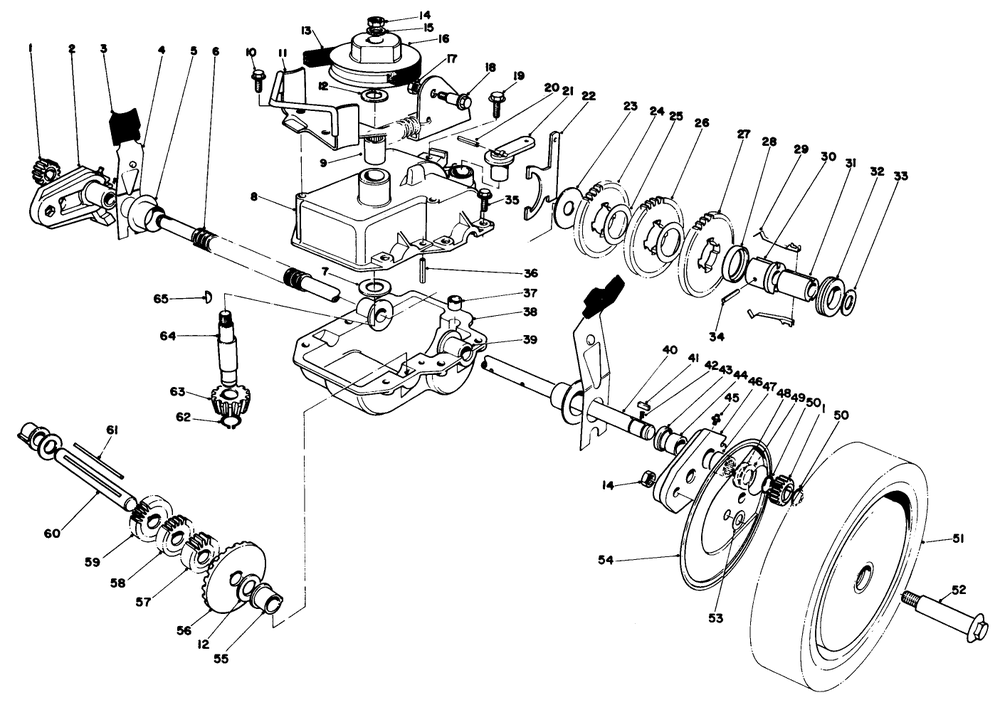 Gear Case Assembly Diagram and Parts List for 20752 2000001 - 2999999 Toro Lawn Mower