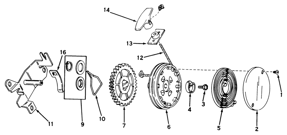 Rewind Starter No. 590450a Diagram and Parts List for 20700 0000001 - 0999999 Toro Lawn Mower