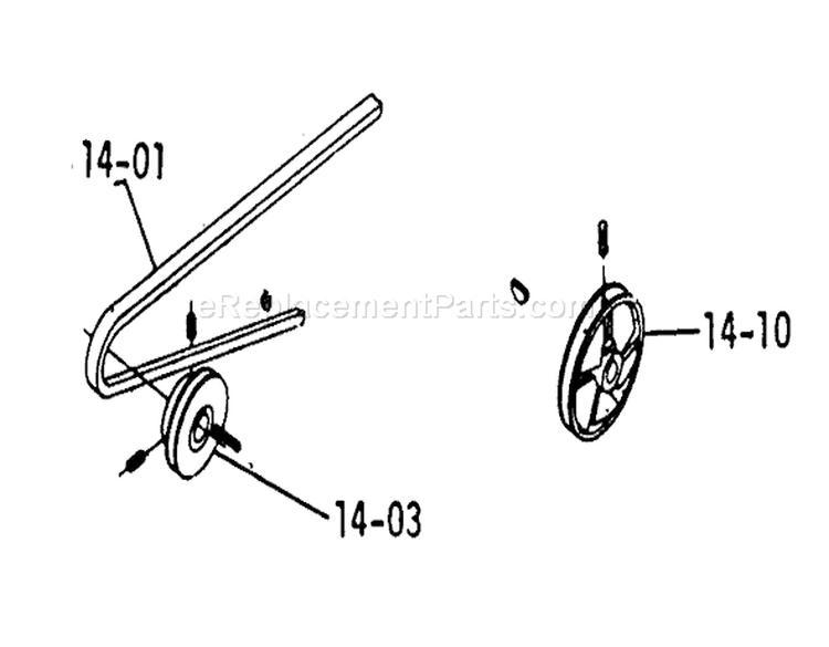 Drive Belts, Pulleys Diagram and Parts List for 1-0110 1972 Toro Lawn Tractor