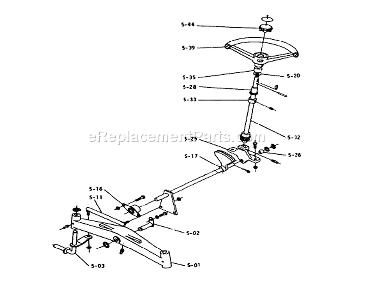 Front Axle And Steering Diagram and Parts List for 1-0110 1972 Toro Lawn Tractor