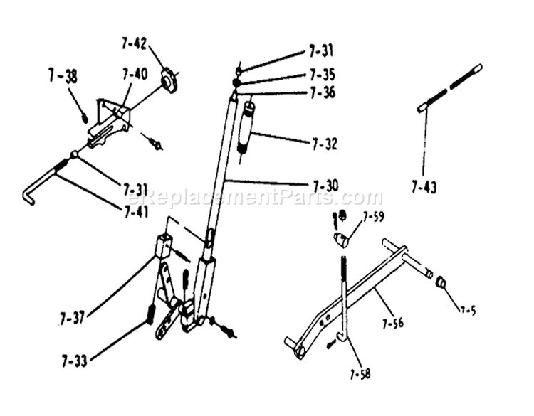 Lift Linkage Diagram and Parts List for 1-0110 1972 Toro Lawn Tractor