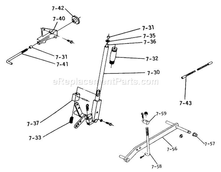 B-100 Parts Manual 7.030 Lift Linkage (fig. 7b) Diagram and Parts List for 1-0141 1975 Toro Lawn Tractor