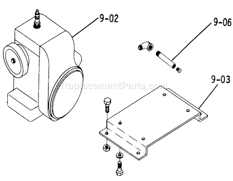 B-100 Parts Manual 9.000 Engine (fig. 9) Diagram and Parts List for 1-0141 1975 Toro Lawn Tractor