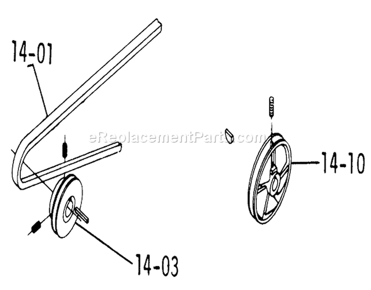 B-100Parts Manual 14.000 Drive Belts And Pulleys (fig. 14a) Diagram and Parts List for 1-0141 1975 Toro Lawn Tractor