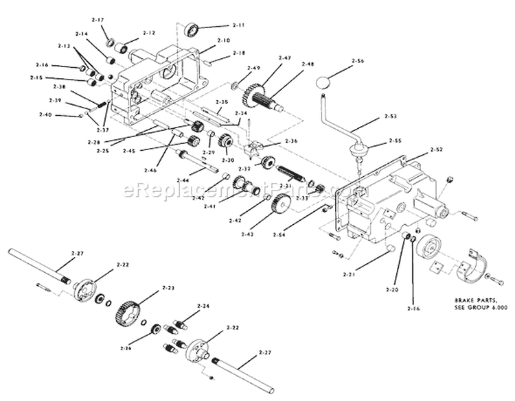 B-100 Parts Manual 2.000 Transmission (fig. 2) Diagram and Parts List for 1-0141 1975 Toro Lawn Tractor