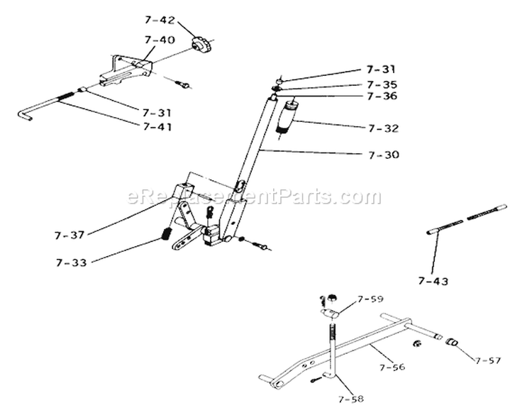 7.030 Lift Linkage (plate 7.2) Diagram and Parts List for 1-0140 1974 Toro Lawn Tractor
