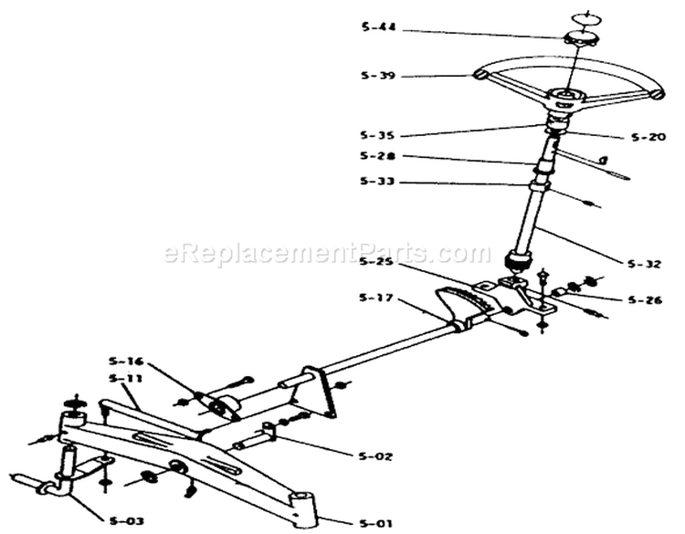 Front Axle And Steering (plate 5.1) Diagram and Parts List for 1-0310 1971 Toro Lawn Tractor