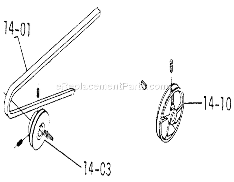 Drive Belts And Pulleys Diagram and Parts List for 1-0360 1973 Toro Lawn Tractor