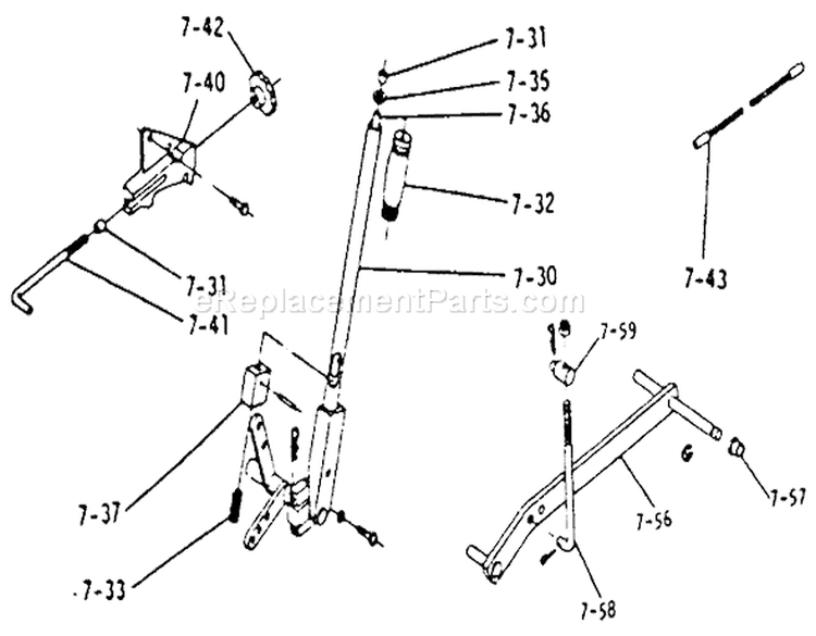 Lift Linkage Diagram and Parts List for 1-0360 1973 Toro Lawn Tractor