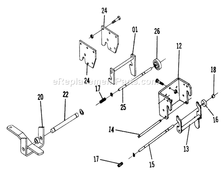 Hitch Assemblies Diagram and Parts List for 1-0375 1975 Toro Lawn Tractor