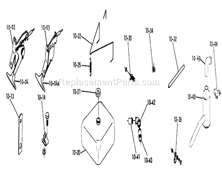 Fuel And Exhaust Systems Diagram and Parts List for 1-0375 1975 Toro Lawn Tractor