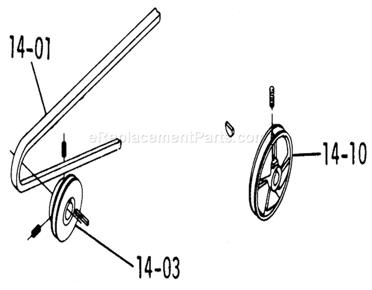 Drive Belts And Pulleys Diagram and Parts List for 1-0375 1975 Toro Lawn Tractor