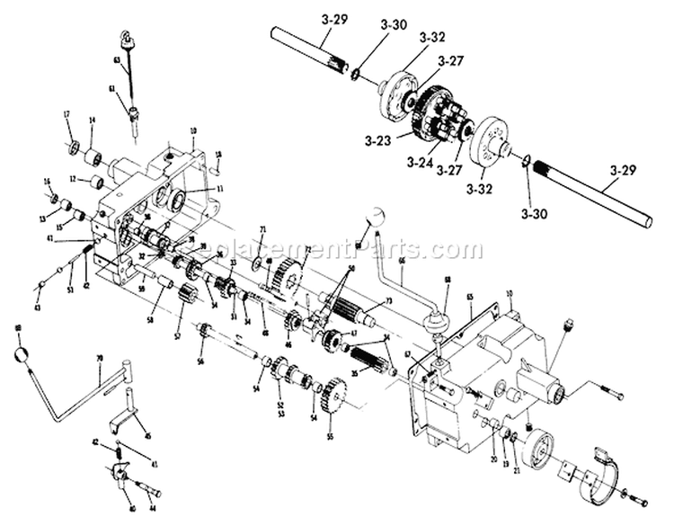 Transmission 8-Speed Diagram and Parts List for 1-0375 1975 Toro Lawn Tractor