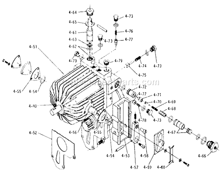 Hydrogear Diagram and Parts List for 1-0401 1972 Toro Lawn Tractor