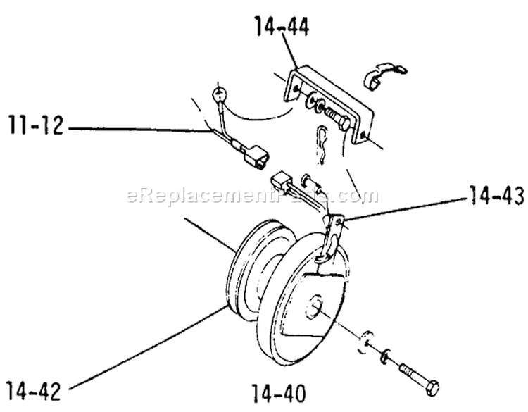 Electric P.t.o. Clutch Diagram and Parts List for 1-0150 1971 Toro Lawn Tractor