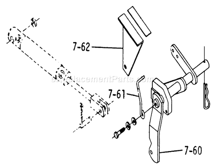 Hydraulic Lift Linkage Diagram and Parts List for 1-0480 1974 Toro Lawn Tractor