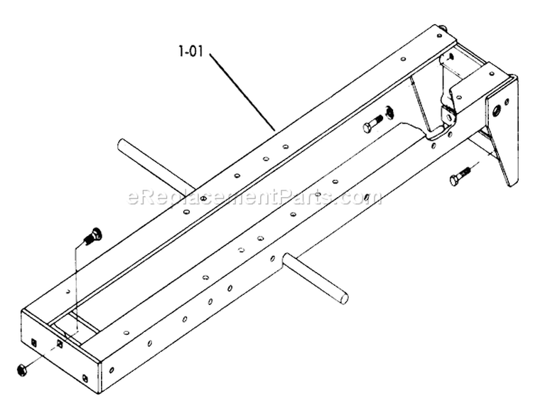 Frame Assembly Diagram and Parts List for 1-0491 1975 Toro Lawn Tractor