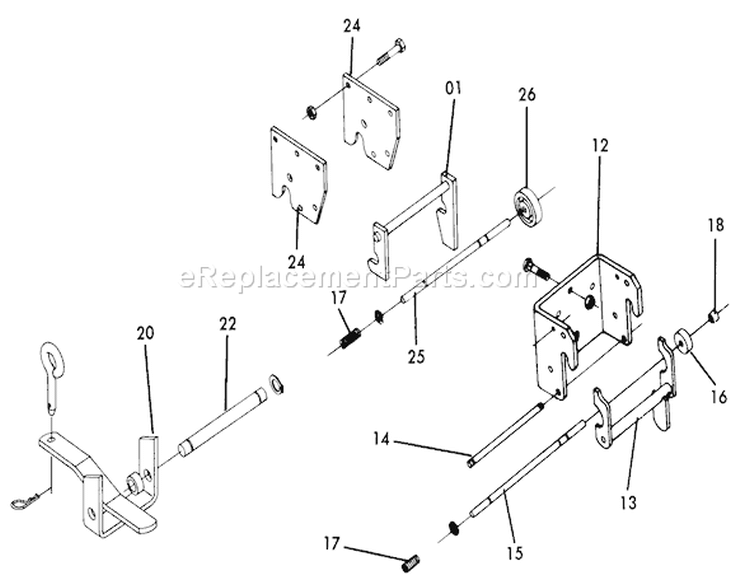 Hitch Assemblies Diagram and Parts List for 1-0491 1975 Toro Lawn Tractor