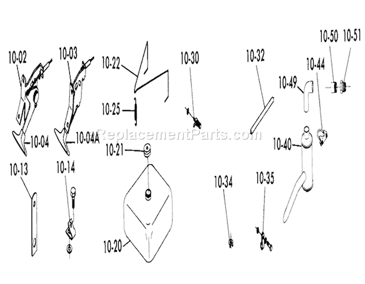 Fuel And Exhaust Systems Diagram and Parts List for 1-0491 1975 Toro Lawn Tractor