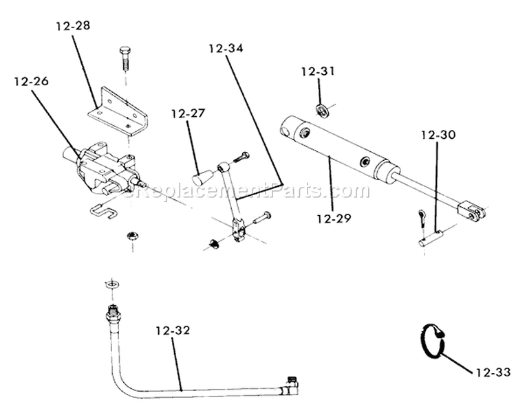 Hydraulic System Diagram and Parts List for 1-0491 1975 Toro Lawn Tractor