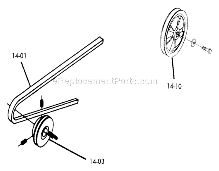 Drive Belts and Pulleys Diagram and Parts List for 1-0491 1975 Toro Lawn Tractor