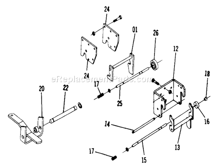 Hitch Assemblies Diagram and Parts List for 1-0480 1974 Toro Lawn Tractor