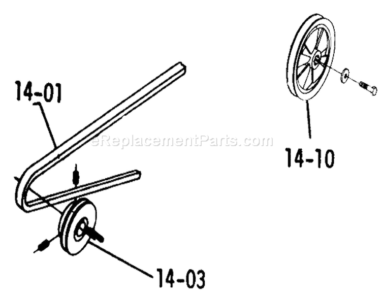 Drive Belts and Pulleys Diagram and Parts List for 1-0480 1974 Toro Lawn Tractor