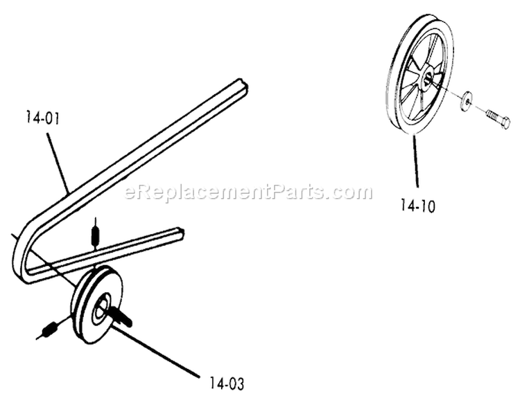 Drive Belts and Pulleys Diagram and Parts List for 1-0511 1975 Toro Lawn Tractor