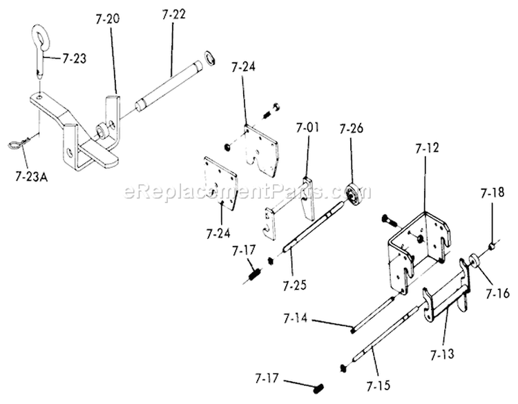 Hitch Assemblies Diagram and Parts List for 1-0511 1975 Toro Lawn Tractor