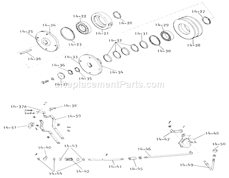 Page M Diagram and Parts List for 1-0611 1974 Toro Lawn Tractor