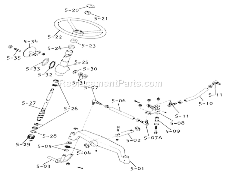Page G Diagram and Parts List for 1-0611 1974 Toro Lawn Tractor