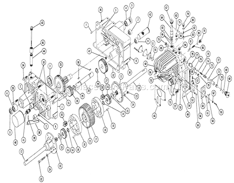 Transmission Diagram and Parts List for 1-7255 1970 Toro Lawn Tractor