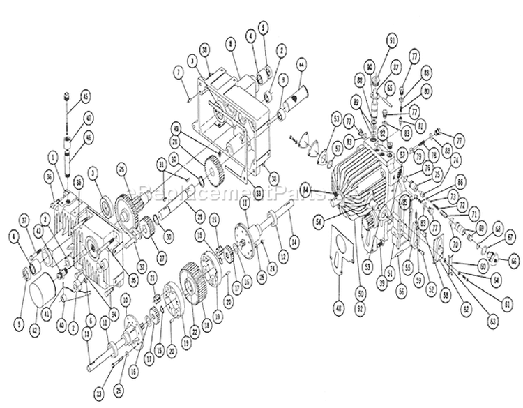 Transmission Diagram and Parts List for 1-7451 1970 Toro Lawn Tractor