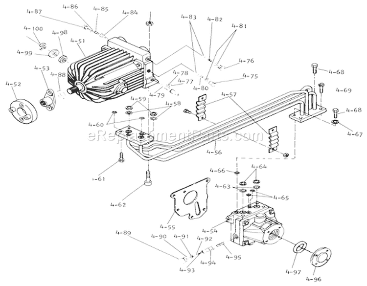 Hydrostatic Transmission Diagram and Parts List for 1-0610 1973 Toro Lawn Tractor